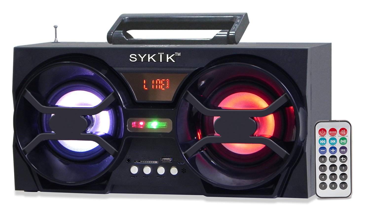 Sykik SP2091BT RB, Bluetooth Boombox with SD/MMC/USB, FM radio