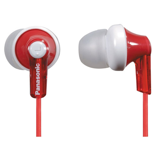 Panasonic RP-HJE120 Earbud Headphones, Red