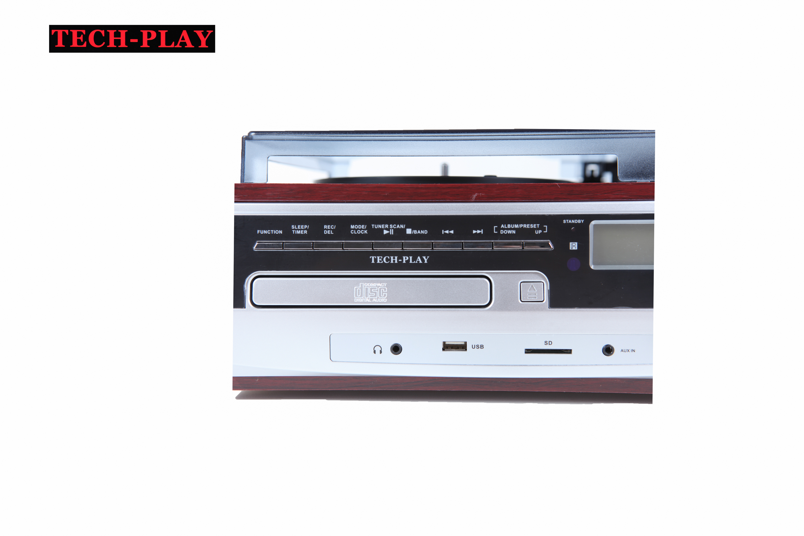 TechPlay ODC26WD RB 3 Speed Turntable W/ CD player, MP3, AM/FM R