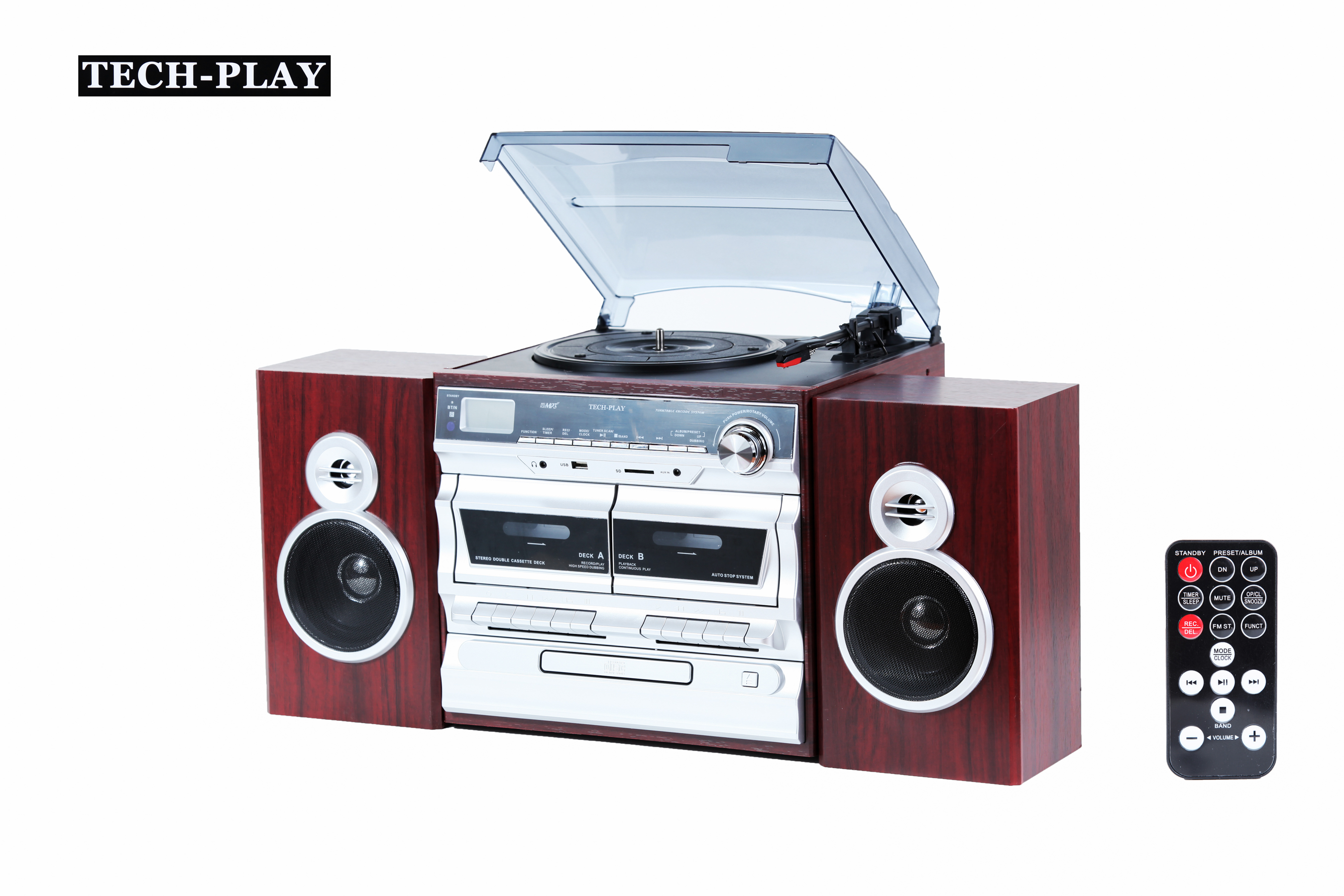 TechPlay ODC110 WD, Hi power 30W, 3-Speed Turntable with Bluetoo