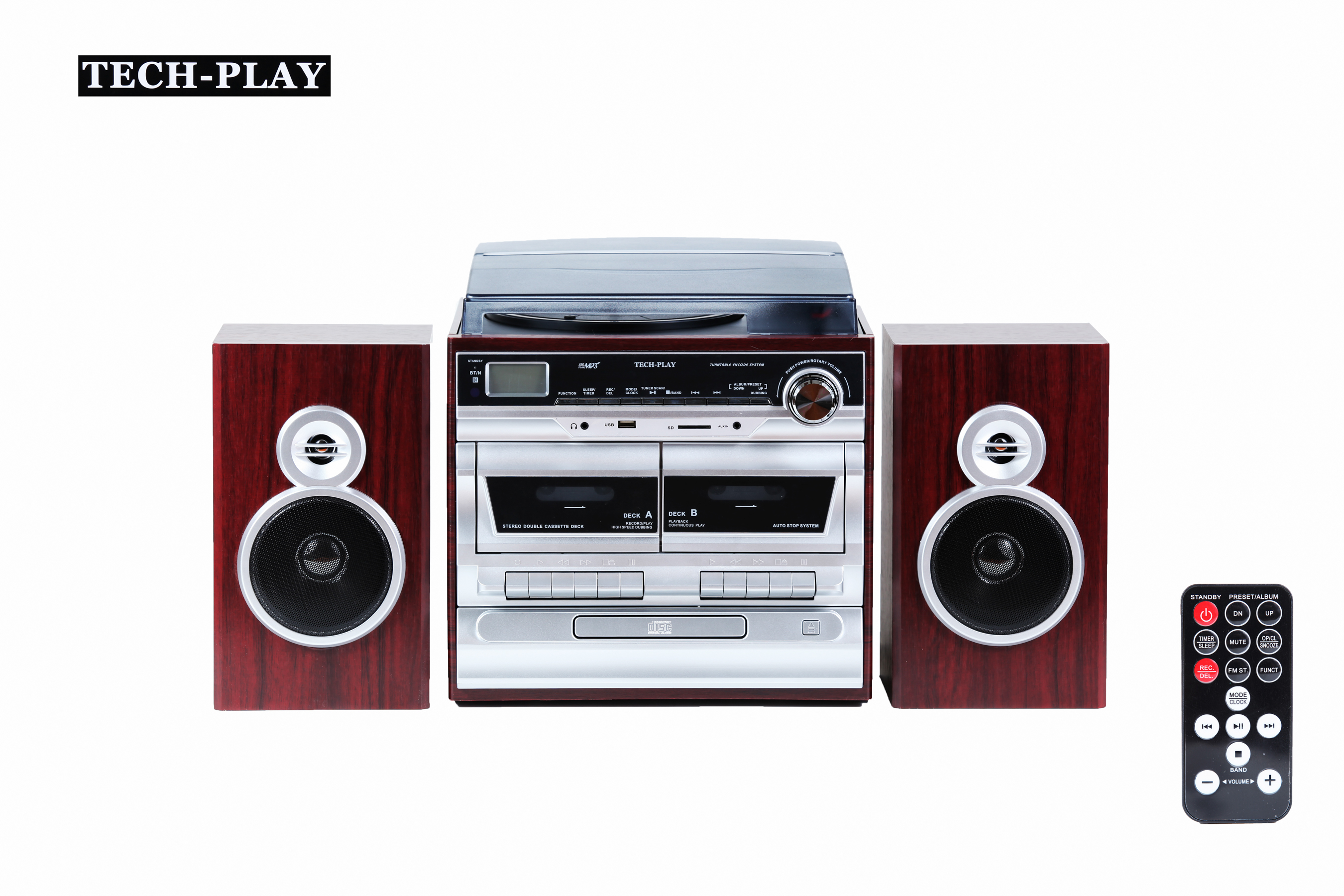 TechPlay ODC110 WD, Hi power 30W, 3-Speed Turntable with Bluetoo