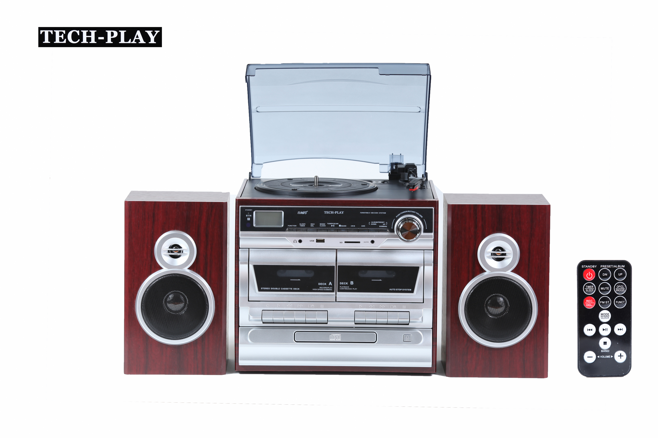 TechPlay ODC110 WD, Hi power 30W, 3-Speed Turntable with Bluetoo