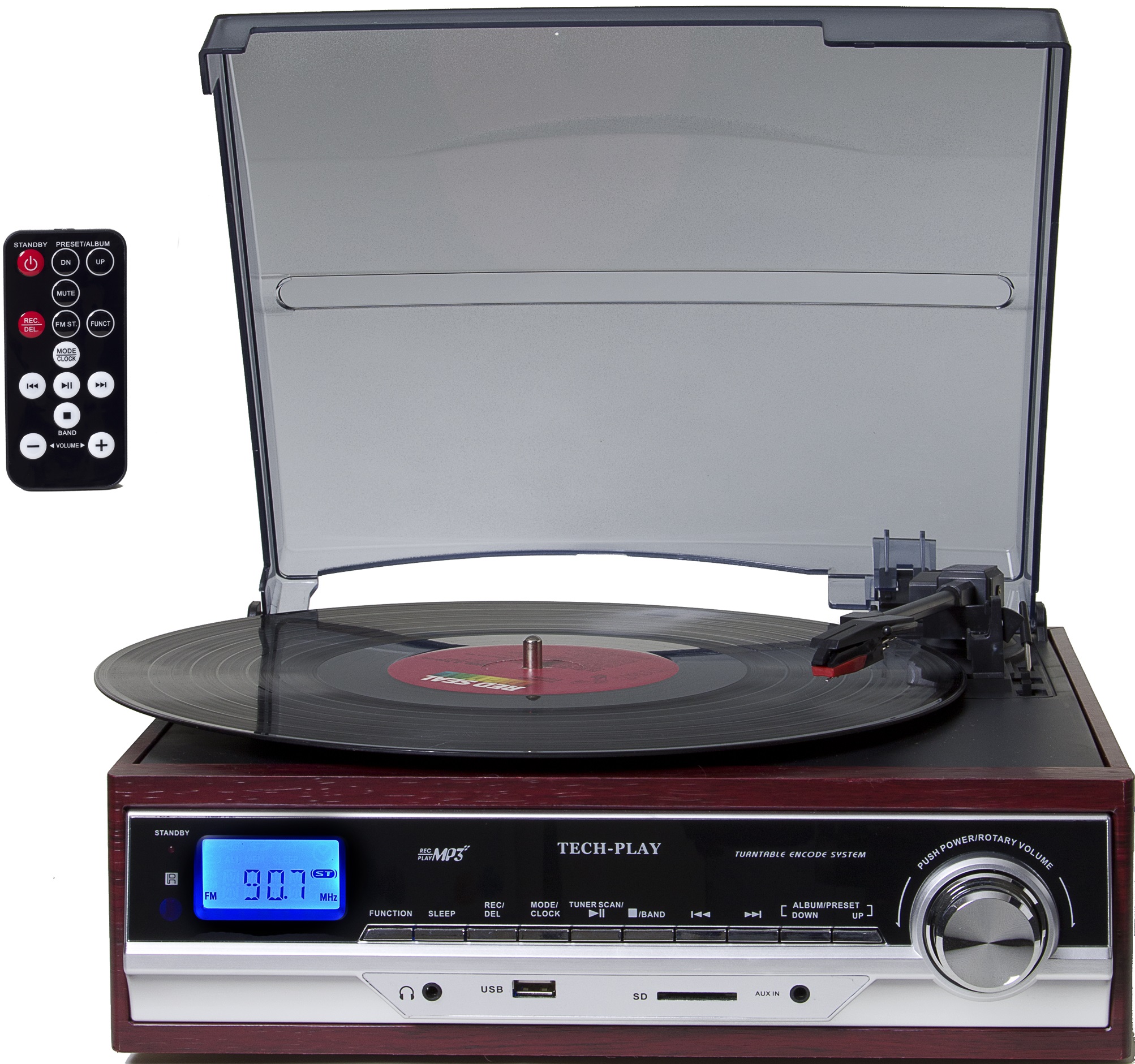 TechPlay ODC17 WD, 3-Speed Turntable & Cassett player W/SD USB,
