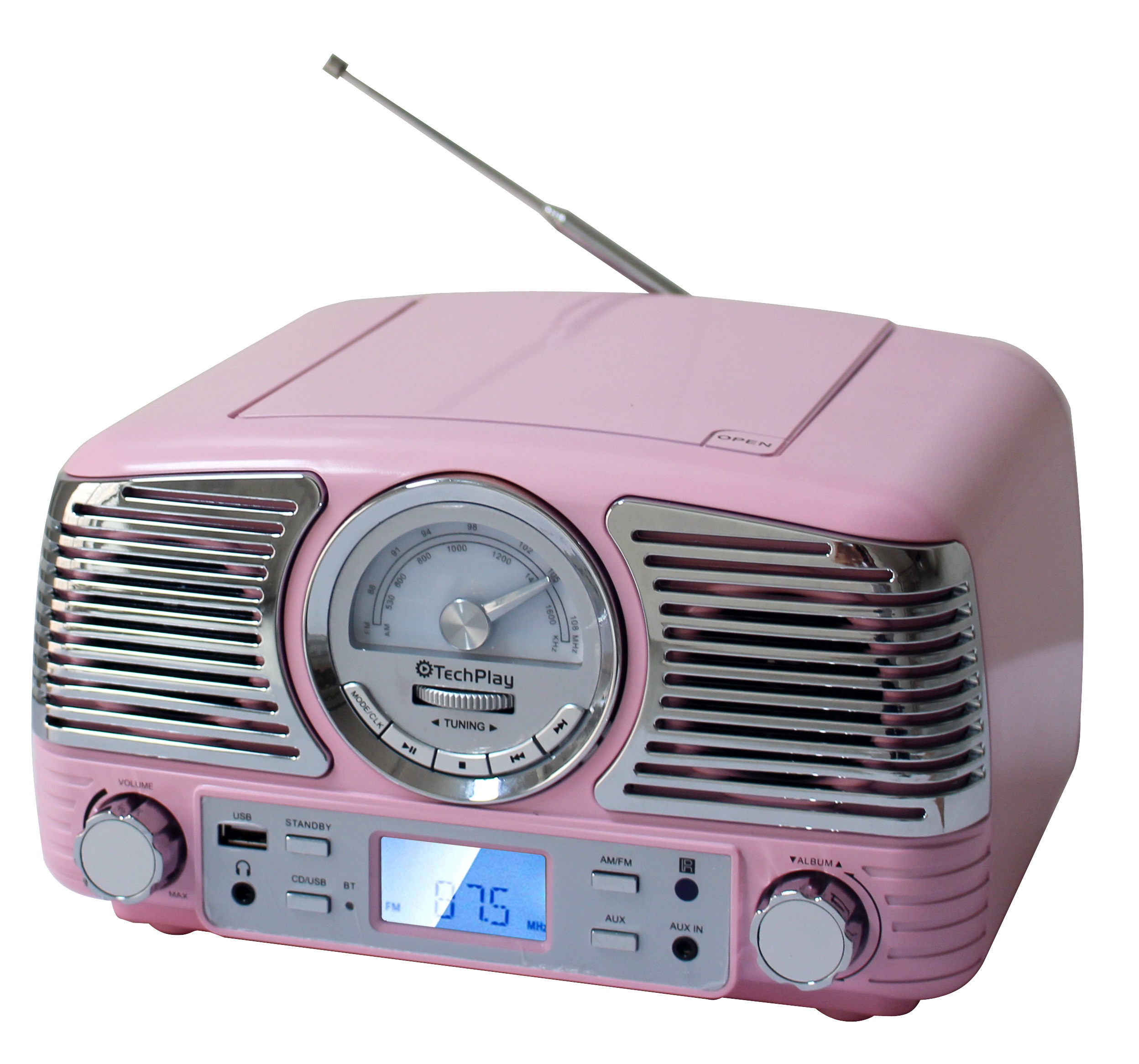 TechPlay ODC35BT RED. With Bluetooth, 3 Speed Turntable 