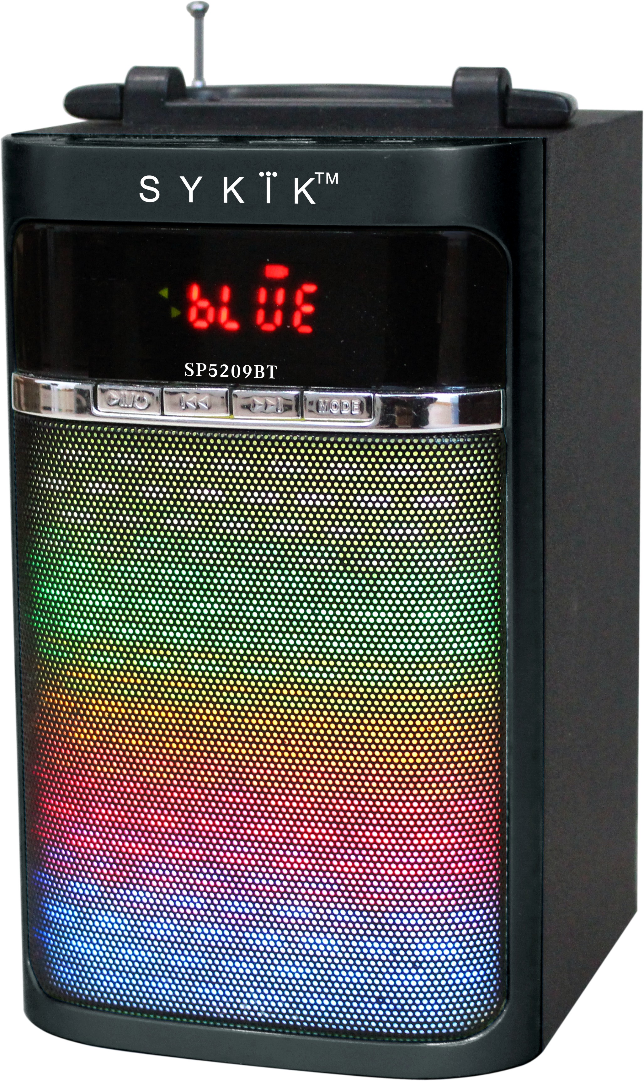 Sykik SP5209BT Bluetooth portable speaker with light show, power