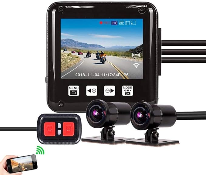 SYKIK Rider SRB6DUS Waterproof Motorcycle Dual 1080p Camera Syst