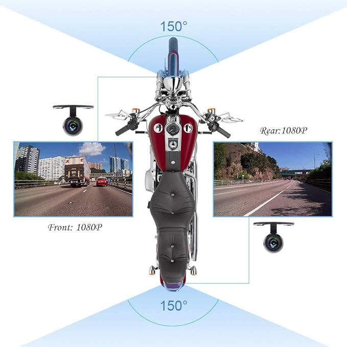 SYKIK Rider SRB6DUS Waterproof Motorcycle Dual 1080p Camera Syst