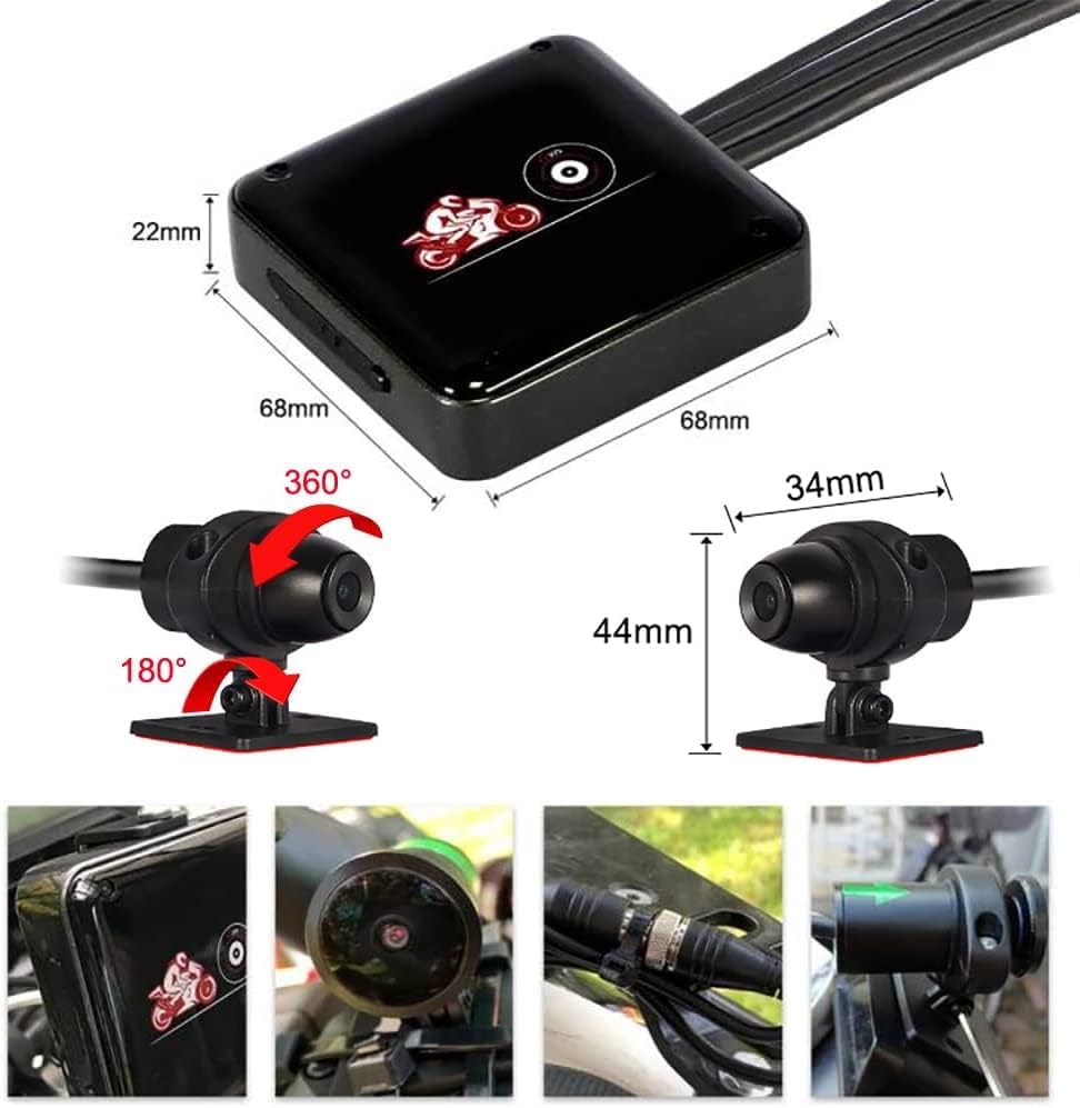 SYKIK Rider SRD6RUS Waterproof Motorcycle Dual 1080p Camera Syst